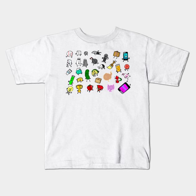 Inanimate Insanity All Characters Kids T-Shirt by MsBonnie